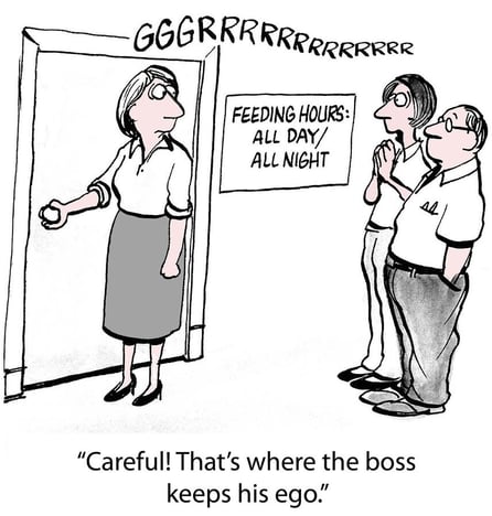 comic "Careful! That's where the boss keeps hi ego."