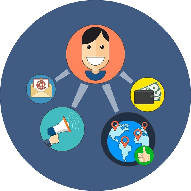 Referral Marketing Concept. Flat Design.
