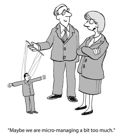 comic strip "maybe we are micro-managing a bit too much."