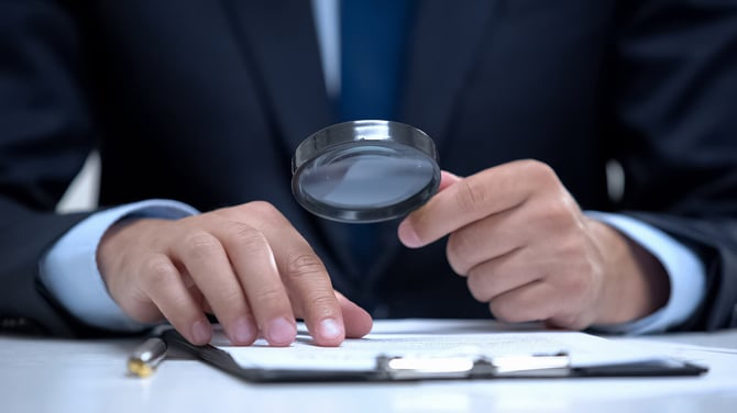 B2B customer reviewing a case study